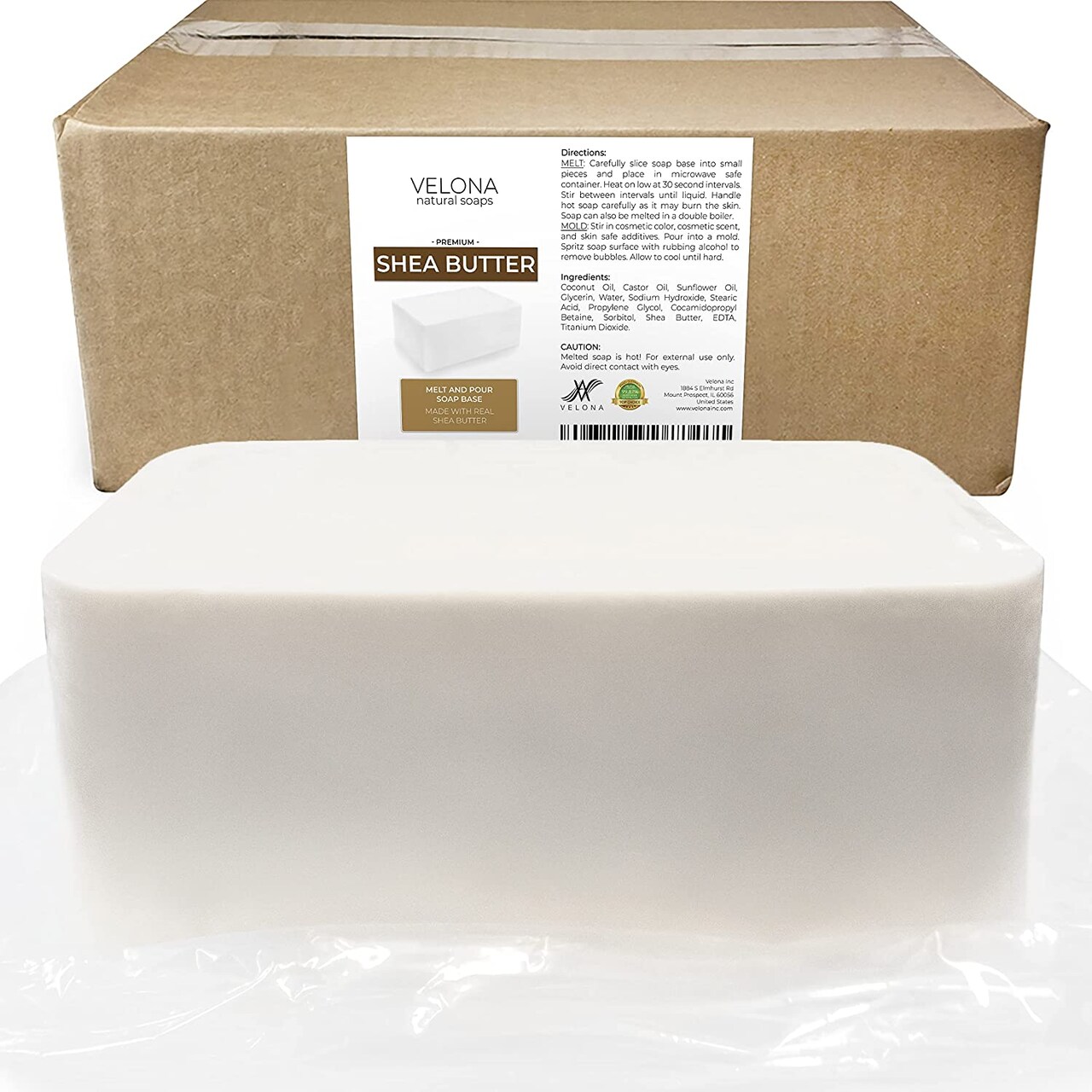 25 LB - Shea Butter - Melt and Pour Soap Base by Velona | SLS/SLES Free | Natural Bars for The Best Result for Soap-Making